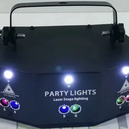 Laser 6 лучей RGB + Strobe эффект (пульт ду+DMX)
