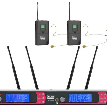 XLine MD-968B Радиосистема двухканальная c поясными передатчиками и головными гарнитурами