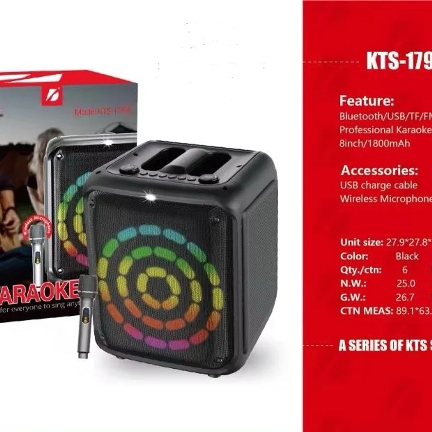 Профессиональная беспроводная портативная колонка KTS-1799 120W