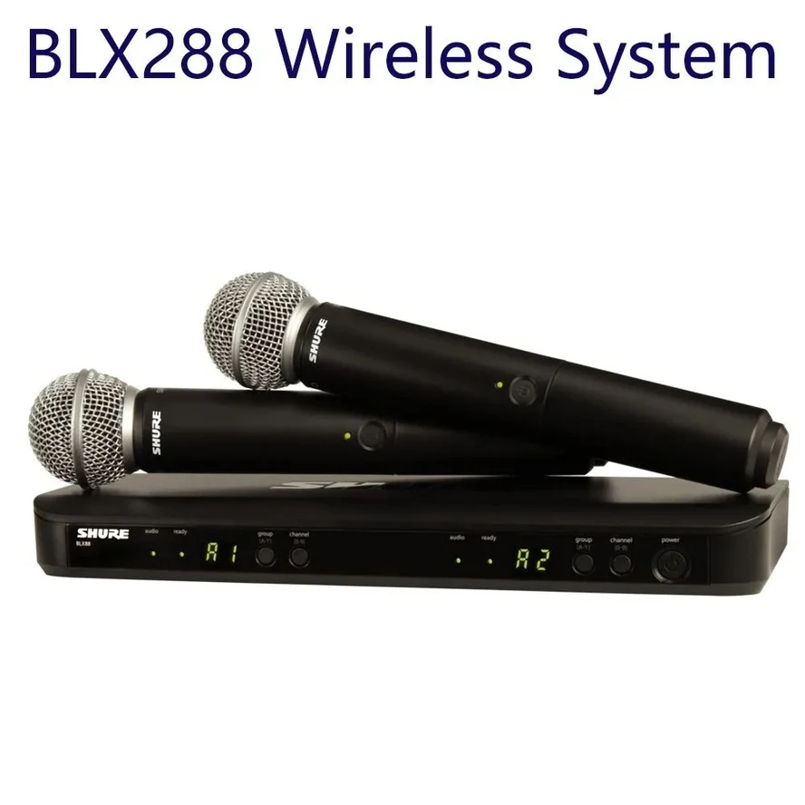 Микрофон для живого вокала Shure BLX288/SM58, черный